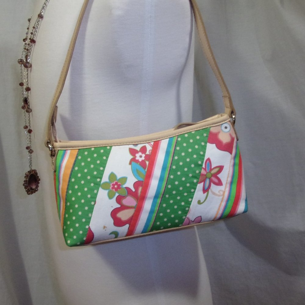 🏵️🏵️ 2/$15 🏵️🏵 Genuine Relic Mini Handbag Multi Green Pink Fabric NW